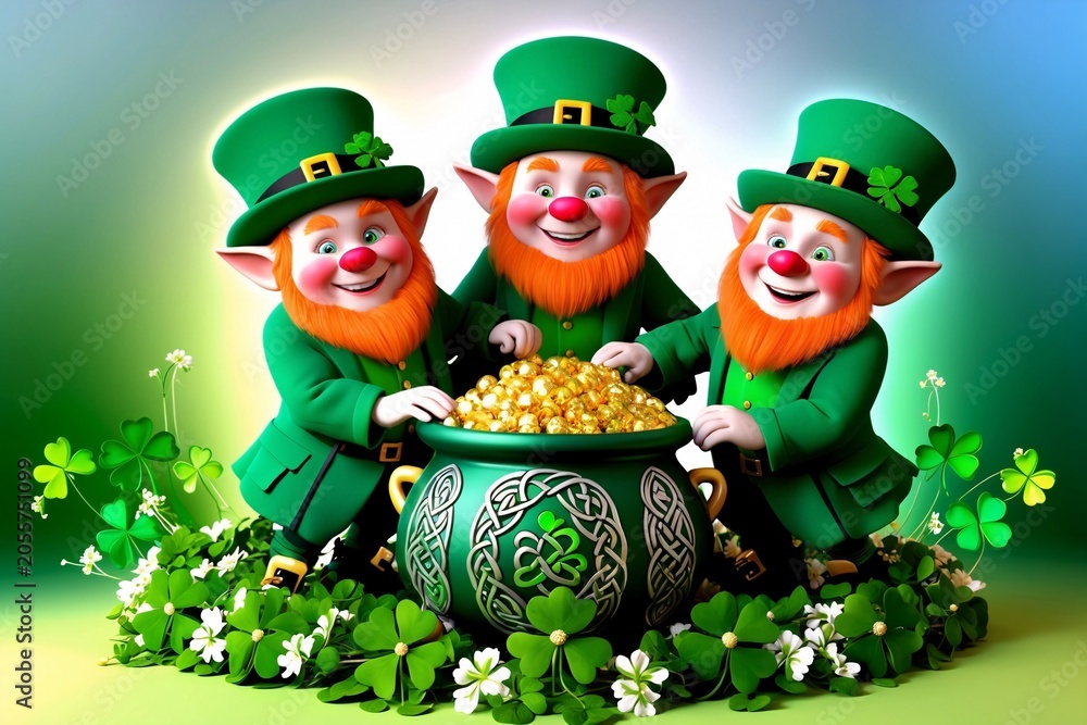Fototapeta premium St Patricks Day Background, Happy St Patricks Day Wallpaper, Saint Patricks Day Digital Paper