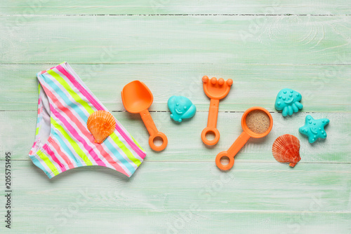 Colorful striped swimsuit b...