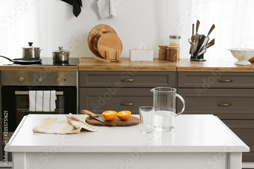 Modern kitchen interior wit...
