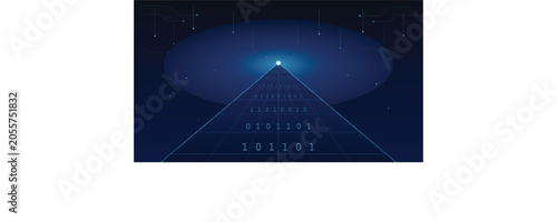 Fotografie Abstract Cyber Security Data Information Highway - Modern Futuristic High Tech V