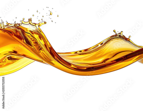 Golden liquid splash against a black background.