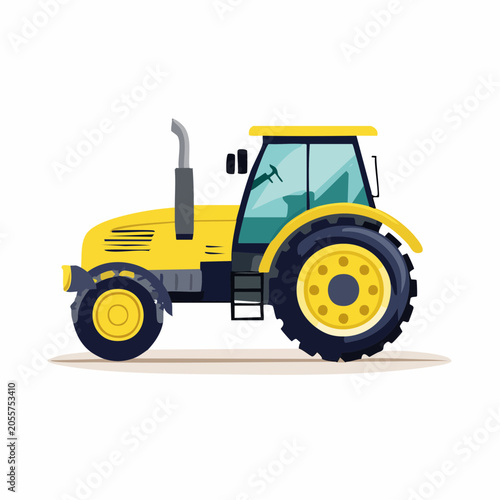 Yellow Tractor Illustration