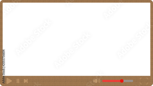 Foto Wood pattern multimedia video player with play pause fast forward volume and ful