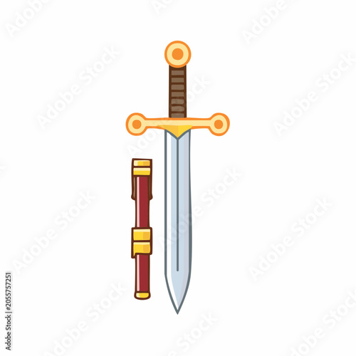 Cartoon Sword and Scabbard