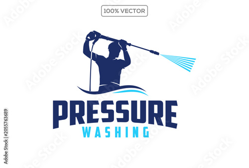 vector graphic of pressure power wash spray logo design
