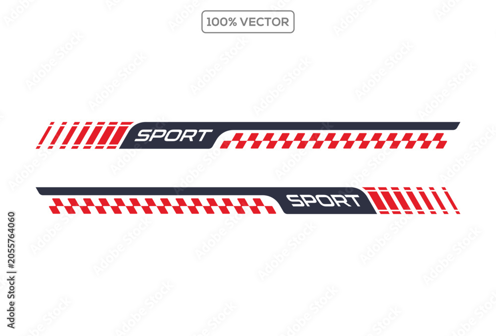 Fototapeta premium Racing car body wrap vinyl decals. Stickers for covering car bodies.Vector stock
