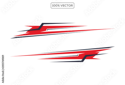 Wrap Design For Car vectors. Sports stripes, car stickers black color. Racing decals for tuning. vector illustration