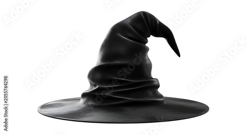 Black witch hat isolated on transparent background halloween costume prop