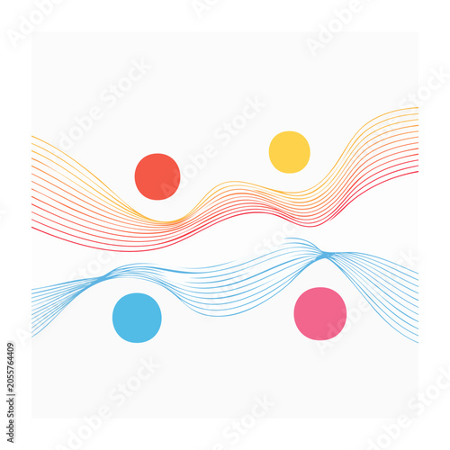 Abstract geometric circles with concentric lines