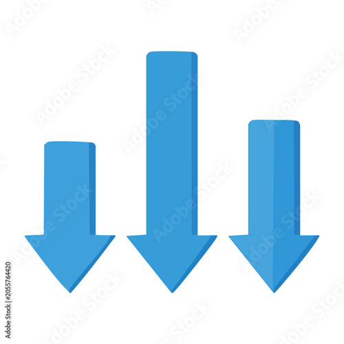 Blue arrow icons flat design