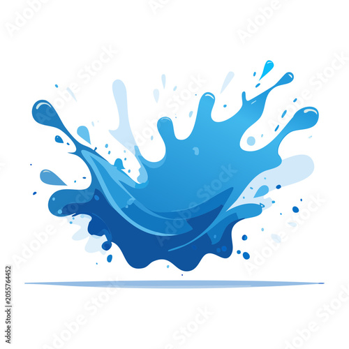 Blue Water Splash Vector Graphic