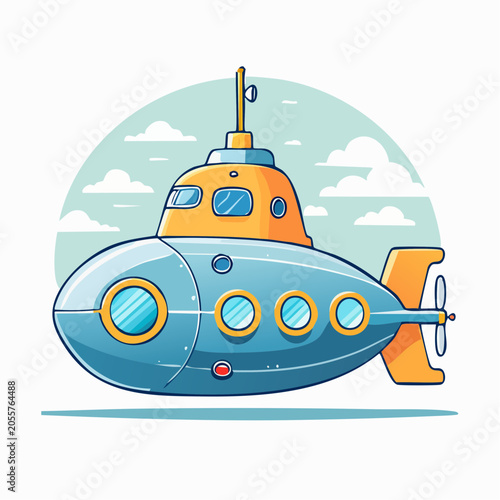 Cartoon Submarine Illustration