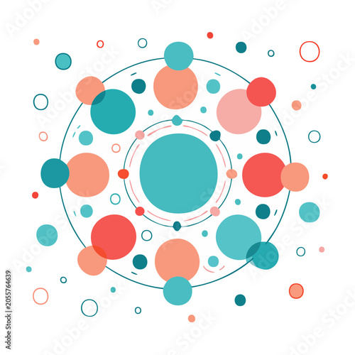 Minimalist colorful circles pattern illustration