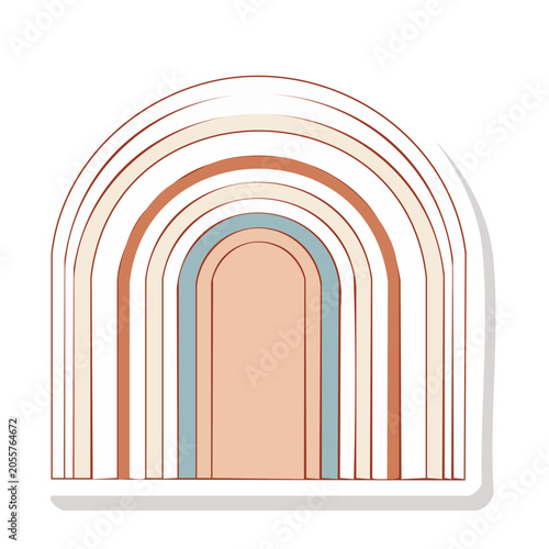 Minimalist rainbow arch vector illustration