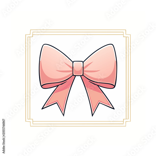 Pink butterfly line art vector