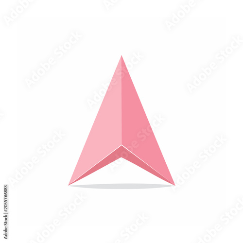 Pink triangle shape vector icon