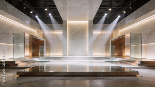 Minimal Luxury Exhibition Interior Space