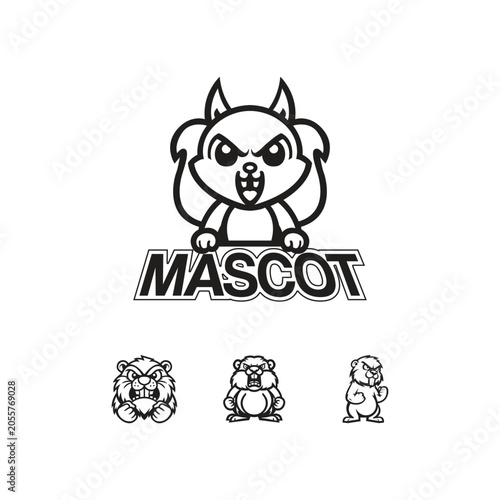 Angry squirrel mascot template