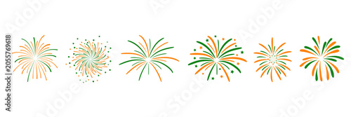 Firework set. New year fireworks vector illustration of an abstract background, 4th july