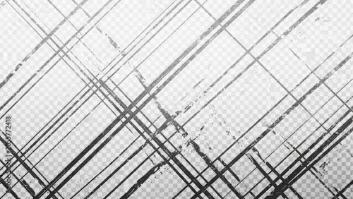 Abstract grid pattern with overlapping lines on transparent background