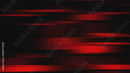 Abstract red and black horizontal speed lines background with grainy motion blur effect