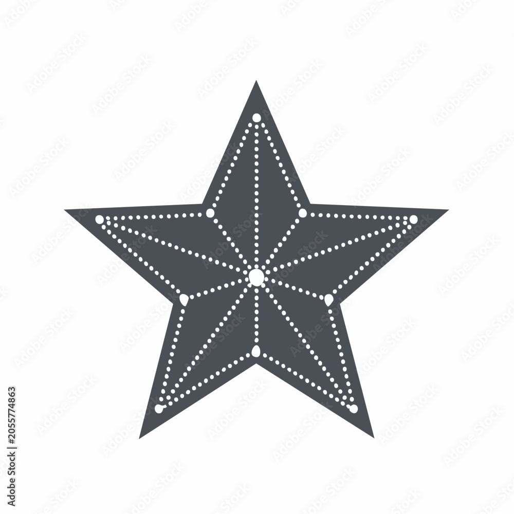 Fototapeta premium Geometric Star Shape with White Dots