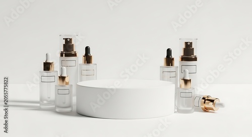 Minimalist white ceramic bottle set with spray nozzles.