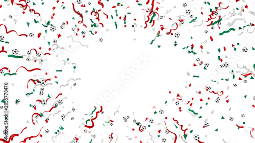 Εκτύπωση καμβά 3d realistic render of a circular border frame made of mexican flag colored conf