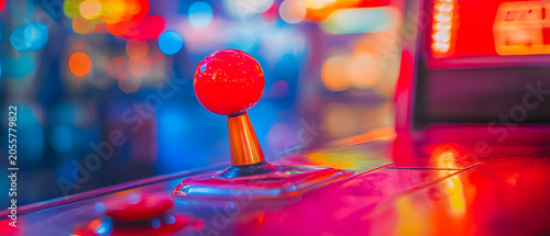 Old game play, buttons, arcade look.