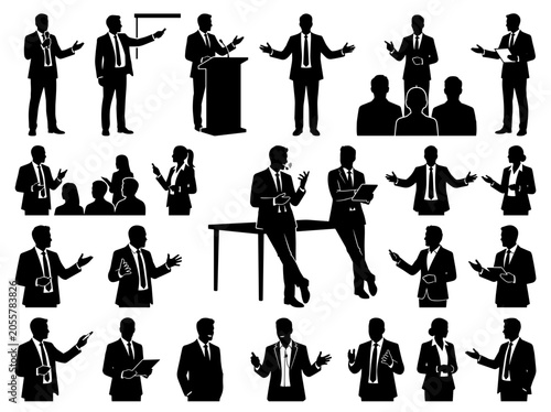 Canvastavla Business Presentation Silhouettes: Speakers, Audience, Meeting, Training & Confe