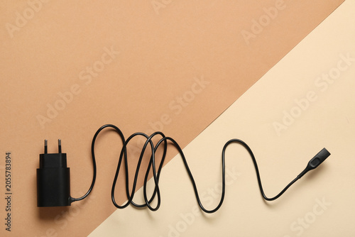 Black USB charger with coil...