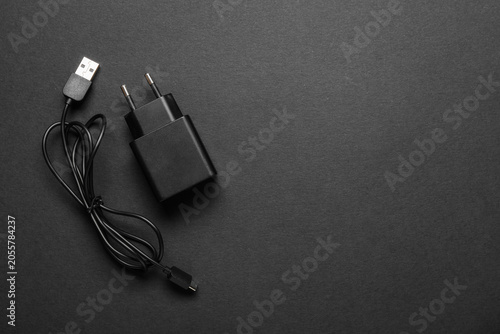 Black USB charger and cable...