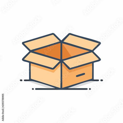 Open Cardboard Box Icon