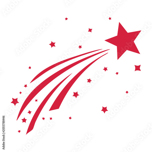 Red Shooting Star Vector Illustration