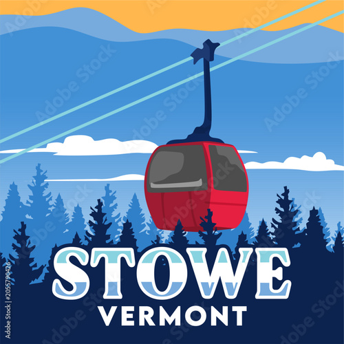beautiful forest and mountain views in Stowe, Vermont