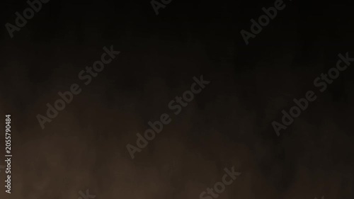 Realistic brown sand dust storm black background fast moving mist vapor smog overlay for cinematic vfx and dramatic atmospheric transitions.