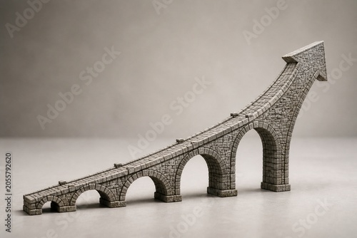 Stone Arch Bridge Rising Into A Leadership Arrow Span