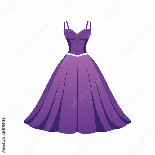 Purple Ball Gown Illustration