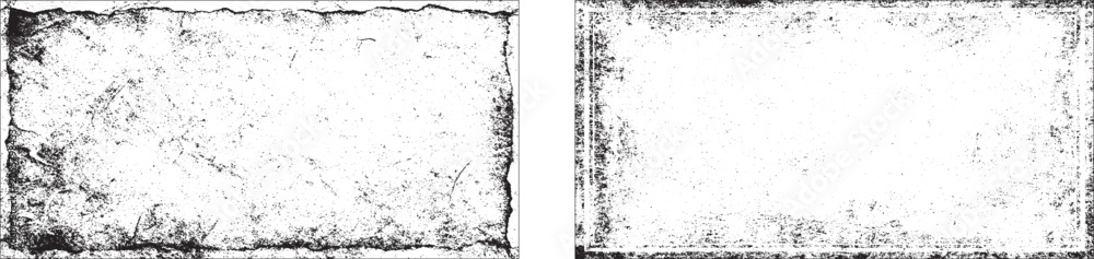 Obraz premium Abstract grunge texture effect, scratch and dust particle grain on white background. Overlay textures set stamp with grunge effect. Old damage grain dot white paper noise texture with distress effect