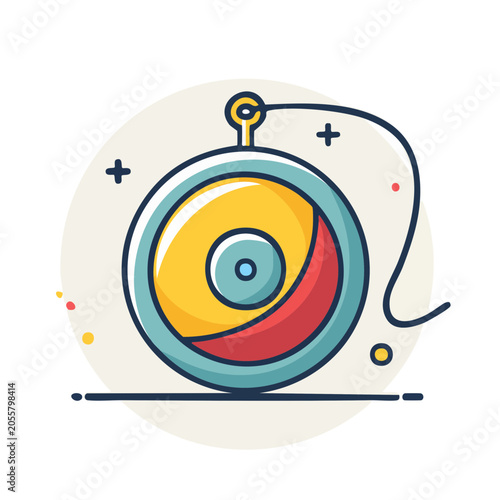 Flat illustration of a colorful yo-yo toy