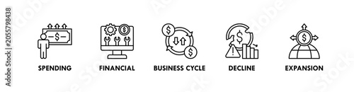 Foto Gross Domestic Product banner web icon illustration concept with icon of spendin