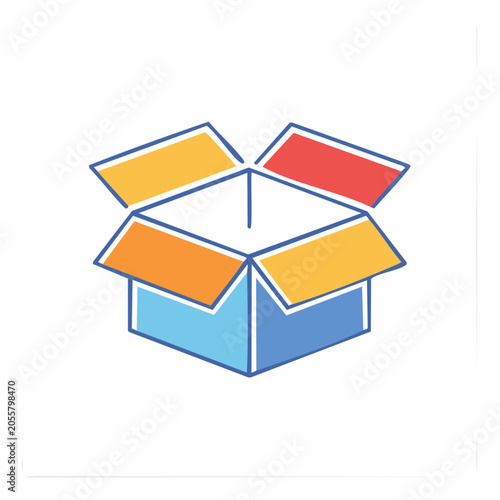 Open Cardboard Box Icon