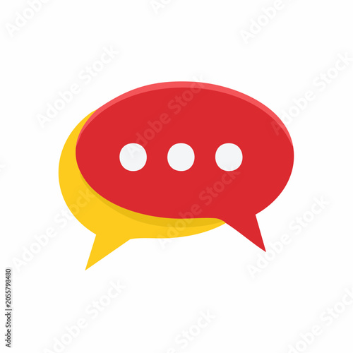Red and Yellow Speech Bubbles with Dots