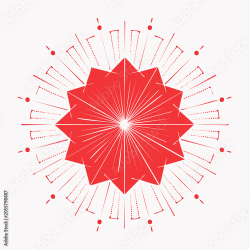 Red Starburst Geometric Pattern