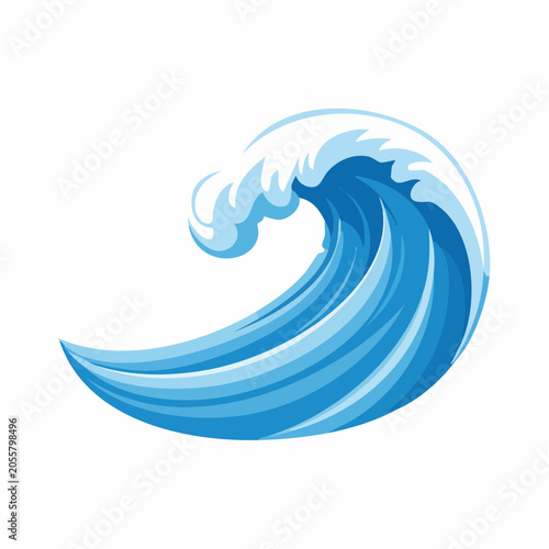 Stylized Blue Ocean Wave Illustration