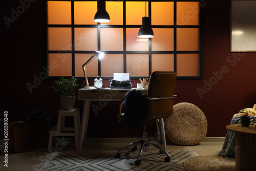 Cozy home office interior w...