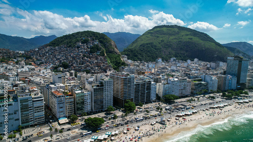 Quadro su tela Playade brasil,copacabana,puesto5,mediodia,drone,vistaenaltura,avenidaatlantica,