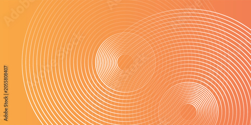 Fényképezés Abstract white circle geometric lines in pale peach color