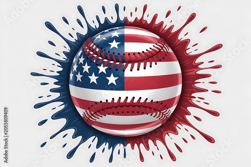 Stars stripes baseball ball artistic design high resolution picture