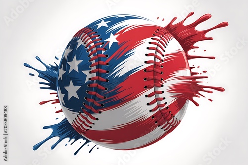 Colorful american flag baseball ball design high resolution picture